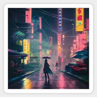 Neo Tokyo - A Lonely Man - Night Lights Sticker